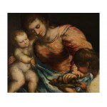 Upper Italian master, Madonna and angel offering flowers