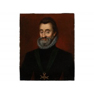 French painter, Portrait of King Henry the IV with Maltese cross, Beginning of 17th century