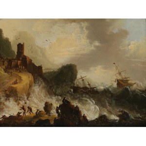 Johann Franz Nepomuk Lauterer, Vienna 1700 - 1733 Vienna, Attributed, Stormy sea