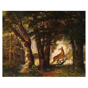 Rudolf Swoboda (the elder), Vienna 1819 - 1859 Vienna, The shy deer