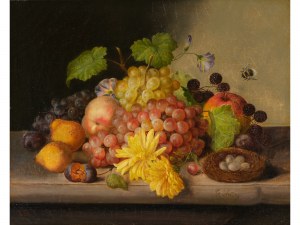 Georg Seitz, Nuremberg 1810 - 1870 Vienna, Still Life with Fruits & Flowers