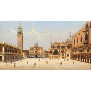 Marco Grubacs, Venice 1839 - 1910, Attributed, St Mark's Square in Venice
