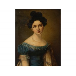 Unknown painter, 19th century, Portrait of a young lady