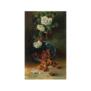Monogramist H.C., Still Life with Flowering Branches and Cherries