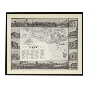Plan of the royal Bohemian capital Prague, Lithography, Printed by Ludwig Förster in Vienna
