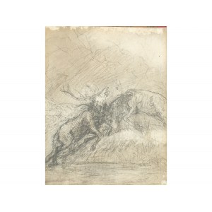 Frederick Gauermann, Miesenbach 1807 - 1862 Vienna, Fighting stags
