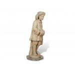 Standing figure of a girl with a muff, Around 1900, Ceramic