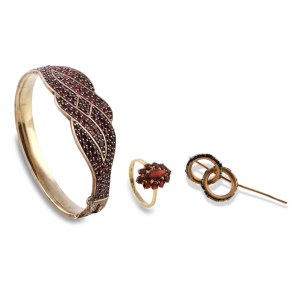 Jewellery assortment, Bangle, Ring & Pin, Around 1900
