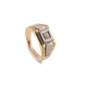Men's ring, 14 ct yellow gold & white gold