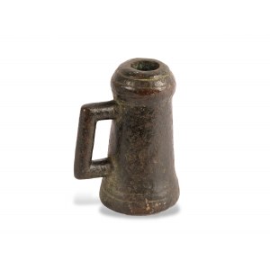 Firecracker with square handle, 17th century, Cast bronze