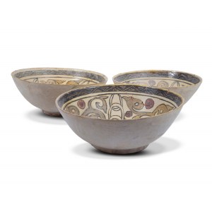 3 bowls, Nishapur, Antique