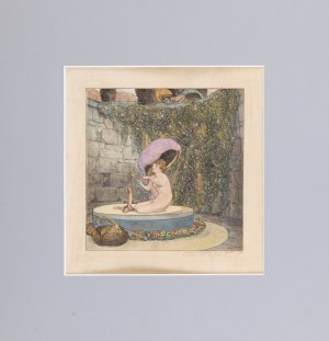 Franz VON BAYROS (1866 - 1924), Kobieta w ogrodzie, początek XX wieku