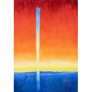 Alina Bloch, Energetic red with blue, 2022