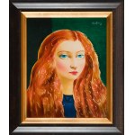 Moses (Moise) Kisling (1891 Kraków - 1953 Paris), Red-haired girl with blue eyes (Rousse aux yeux bleus), 1934