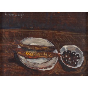 Natan (Nathan) Grunsweigh (Grunsweig) (1880 Krakow - 1956 Paris), Still life with herrings