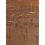 Leon Kaufmann \Kamir (1872 Pawlowo bei Plock - 1933 Louveciennes bei Paris), Markt im Regen, 1918