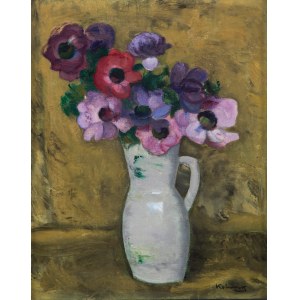 Artur Kolnik (1890 Stanislawow - 1971 Paris), Anemones in a vase
