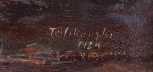 Włodzimierz Terlikowski (1873 Poraj k. Łodzi - 1951 Paryż), Żółte róże na niebieskim tle, 1924