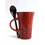 Para kubków ceramicznych z łyżeczką