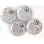 Set of decorative porcelain cups with saucer for espresso (4 pcs).