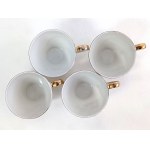 Set von dekorativen Porzellantassen mit Untertasse für Espresso (4 Stk.)