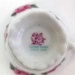 Porzellanset aus sechs Kaffee-/Espressotassen mit Untertassen Cherry Blossom, Japan