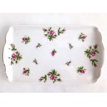 Decorative set of creamer, sugar bowl, tray by Royal Canterbury, model Spring Flower (Pink).