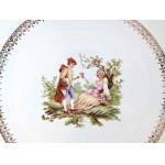 Zestaw dziewięciu porcelanowych talerzy dekoracyjnych Miłość wiedeńska/Telimena marki Chodzież, Polska, lata 60./70.
