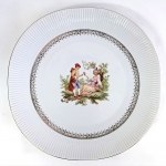 Zestaw dziewięciu porcelanowych talerzy dekoracyjnych Miłość wiedeńska/Telimena marki Chodzież, Polska, lata 60./70.