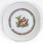 Zestaw dziewięciu porcelanowych talerzy dekoracyjnych Miłość wiedeńska/Telimena marki Chodzież, Polska, lata 60./70.