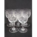 Set aus fünf dekorativen Sherry-/Portweingläsern