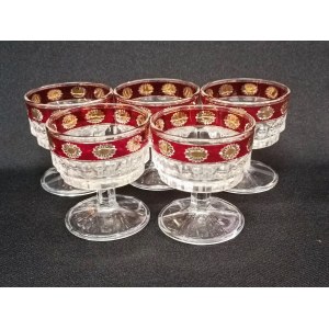 Set of decorative sherry / port glasses