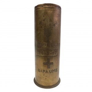 Trench art: Vase made from an artillery shell casing, 1917