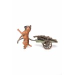 Karl Kouba, Dog pulling a wood cart (Viennese bronze), late 19th century-early 20th century.