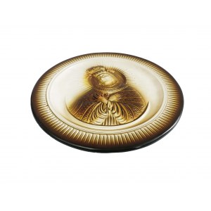 Decorative plate with an image of Our Lady of the Dawn Gate