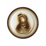 Decorative plate with an image of Our Lady of the Dawn Gate