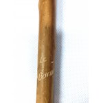 Wooden walking stick with a St. Bernard head