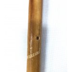 Wooden walking stick with a St. Bernard head