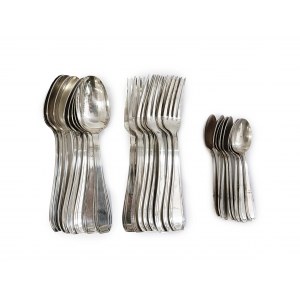 Art déco silver-plated cutlery set, 24 pieces, Le Couvert Français (LCF), France