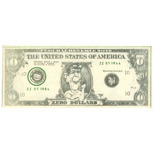 SOLIDARNOŚĆ - zero dollars 1984 - Ronald Reagan - Kukla131 typ65