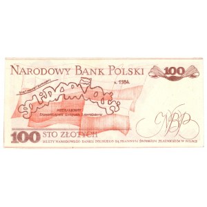 SOLIDARNOŚĆ - cegiełka 100 złotych 1984 - Wałęsa - Kukla59 typ30