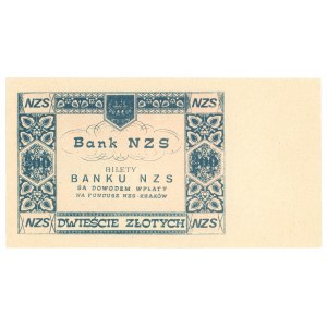 SOLIDARITY Krakau - PLN 200. 1987 - Bank NZS - Staszek Pyjas