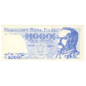 Solidarność, cegiełka 1.000 złotych 1918 - Piłsudski - Kukla65 typ34