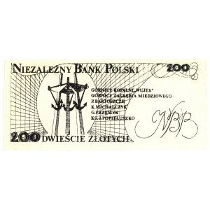 SOLIDARITA - 200 zlotých 1984 - Páter Jerzy Popieluszko - Kukla 107 typ 51