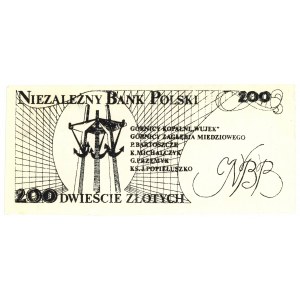 SOLIDARNOŚĆ - 200 złotych 1984 - Ks. Jerzy Popiełuszko - Kukla 107 typ 51