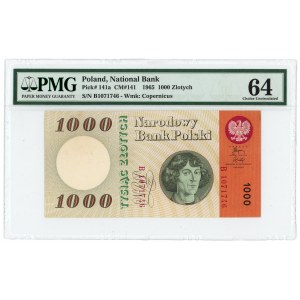 1000 złotych 1965 - seria B - PMG 64