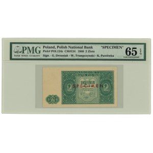 2 złote 1946 - SPECIMEN - PMG 65 EPQ