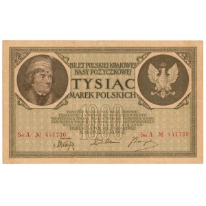 1.000 Polnische Mark 1919 - Doppelnummer der Serie A