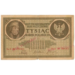 OHNE WERT - 1.000 polnische Mark 1919 - Doppelnummer.