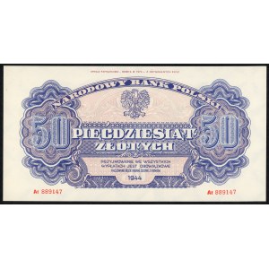 50 złotych 1944 - emisja pamiątkowa z 1974 - seria At